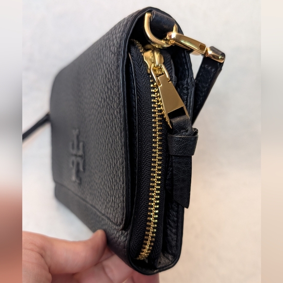 Tory Burch Thea Bag 7.75" x 6" compact crossbody Lay flat Style dark Navy - Picture 6 of 10